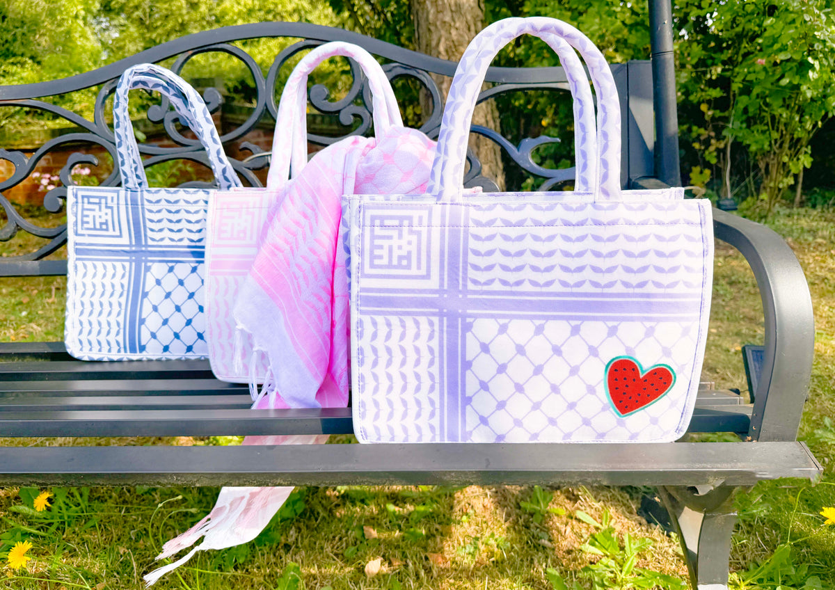 Limited Edition Lilac Keffiyeh Bag by Bubble Girl