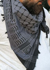 Black and Grey Al Quds BLK Collection Keffiyeh Scarf