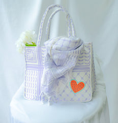 Limited Edition Lilac Keffiyeh Bag by Bubble Girl