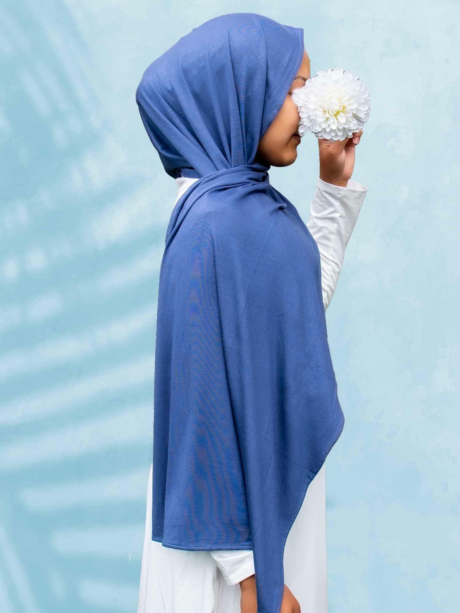 SoftTouch Perfect Fit Hijab in Denim Blue - BubbleGirl