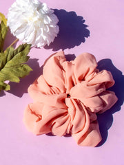 Light Peach Chiffon Hijab Scrunchie - BubbleGirl