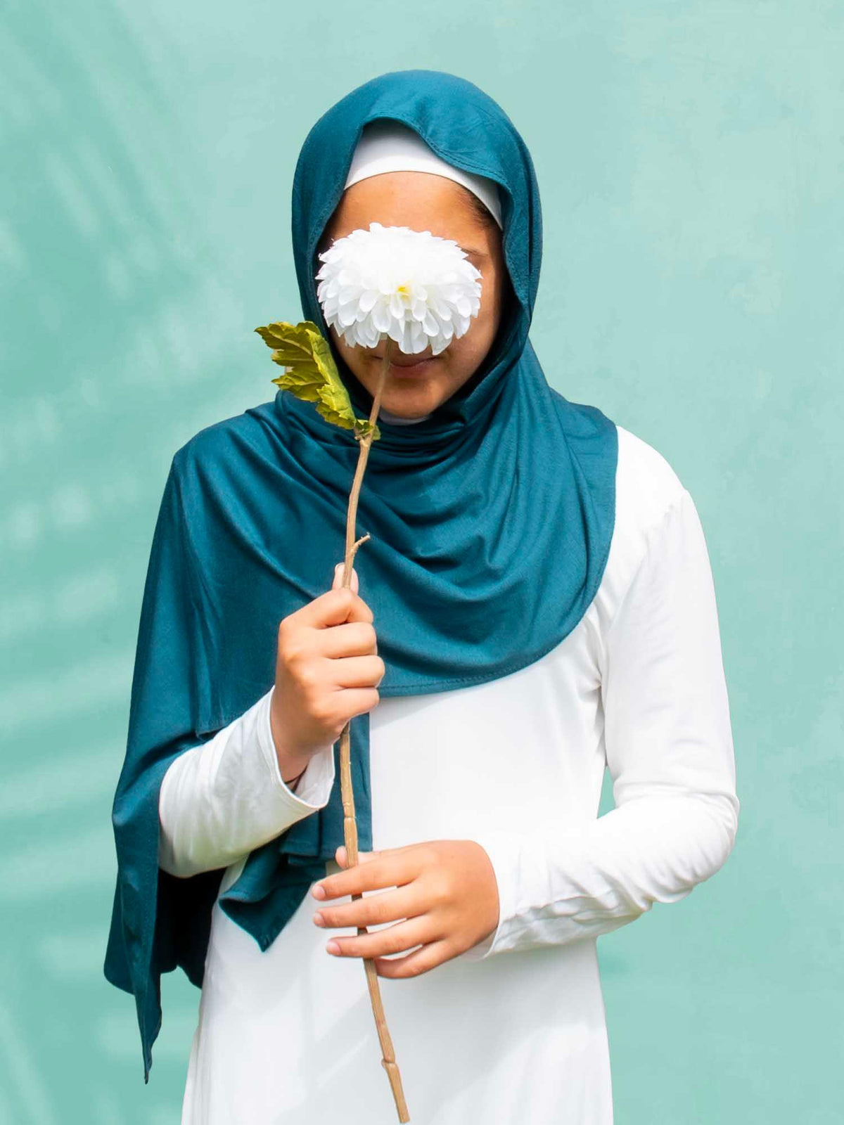 SoftTouch Perfect Fit Hijab in Teal Twirl - BubbleGirl