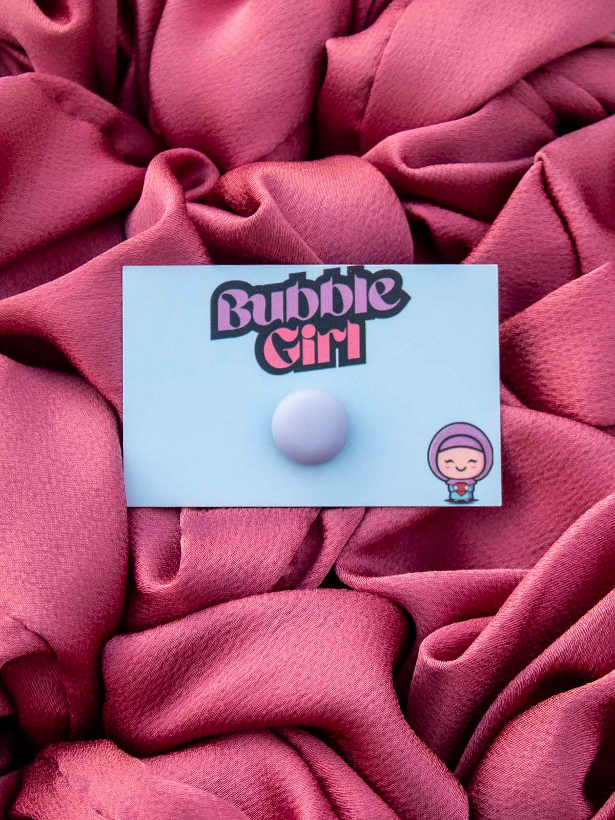 Hijab Magnet Round Violet Charm - BubbleGirl