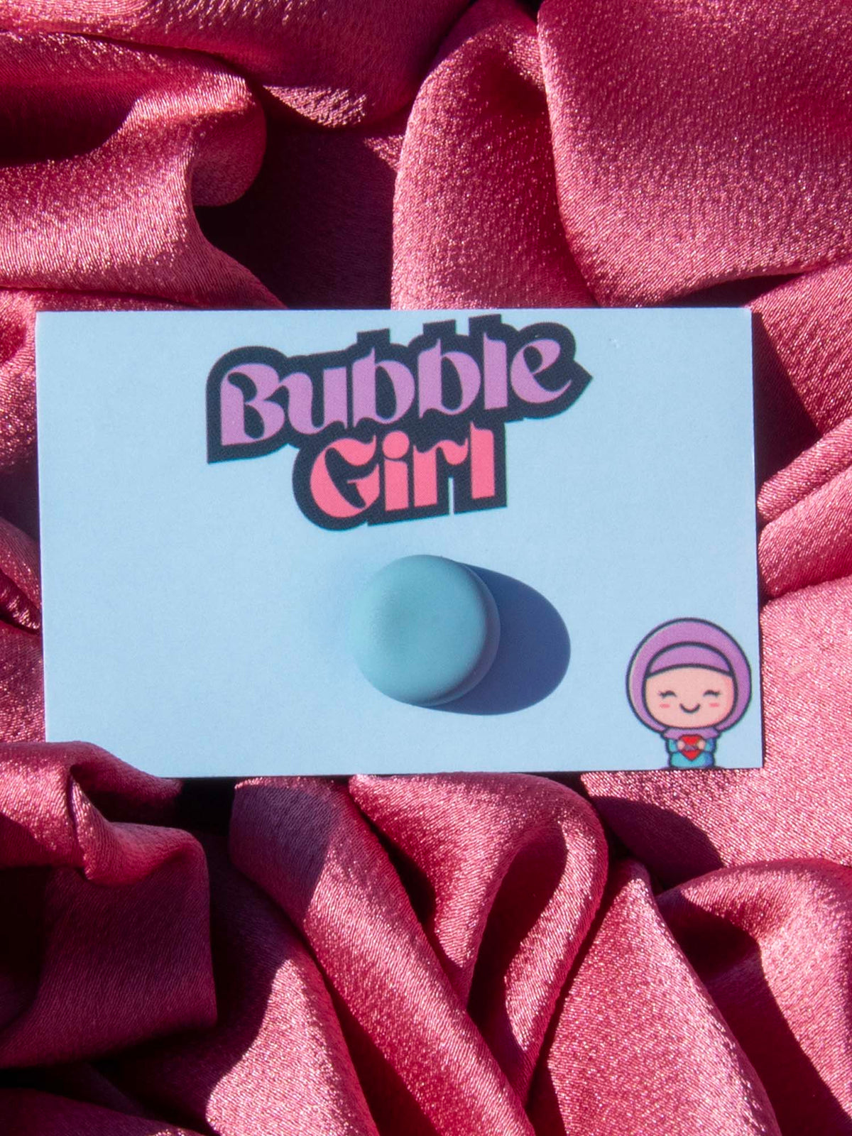 Hijab Magnet Round Baby Blue - BubbleGirl