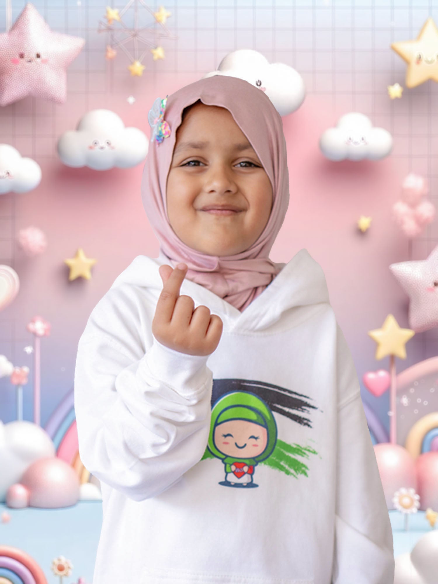 FlutterKwaii kids Hijab - BubbleGirl