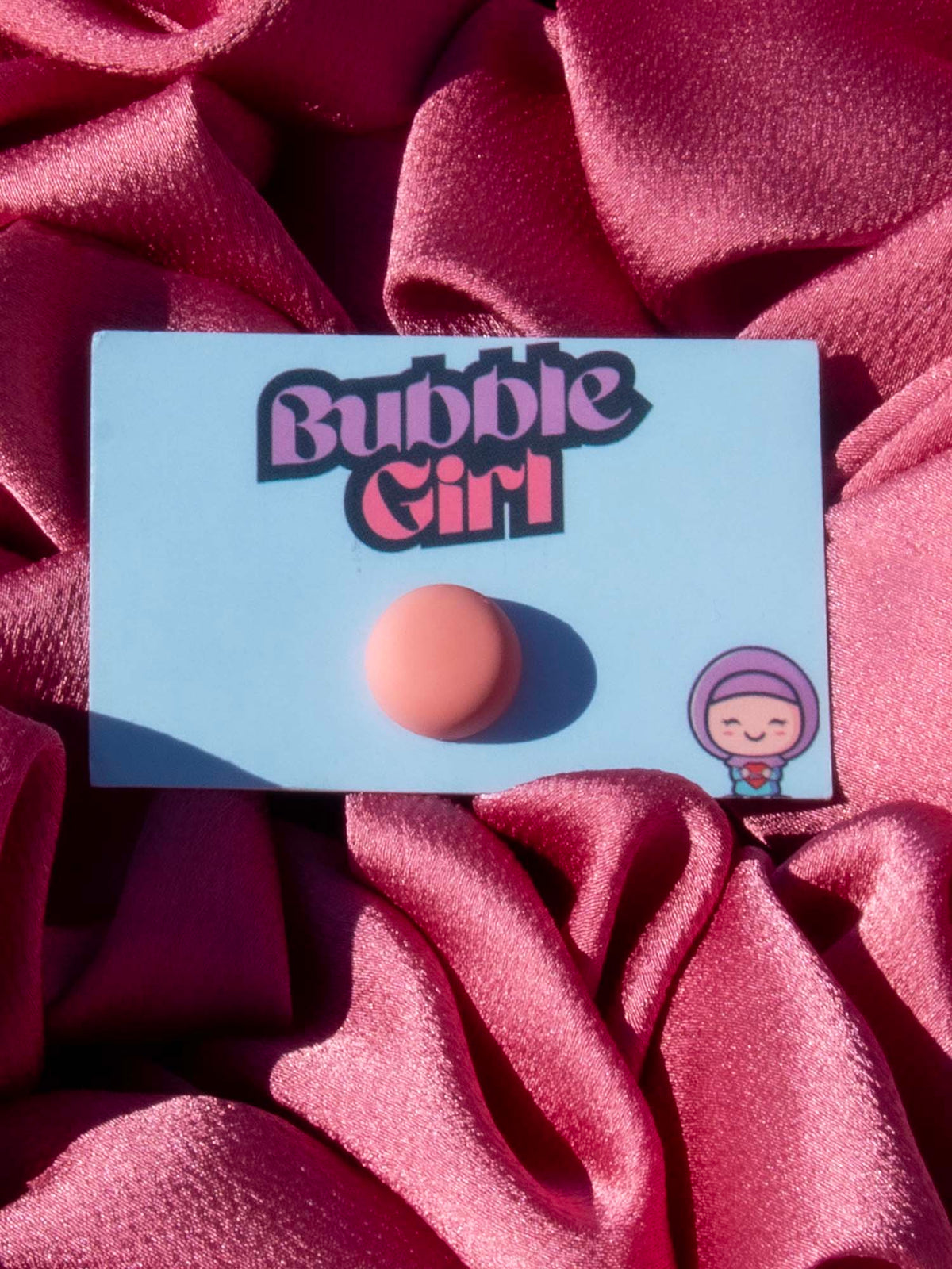 Hijab Magnet Round Coral Charm - BubbleGirl