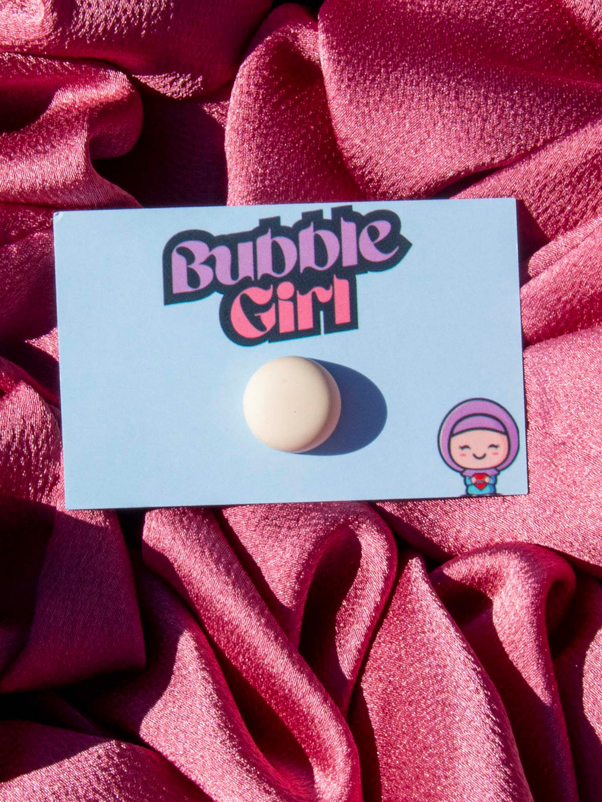 Hijab Magnet Round Buttery Bliss Button - BubbleGirl