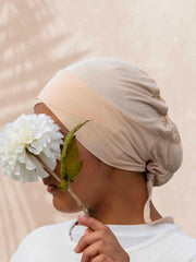 ComfortPlus Bamboo Hijab Cap in Cross Vanilla - BubbleGirl